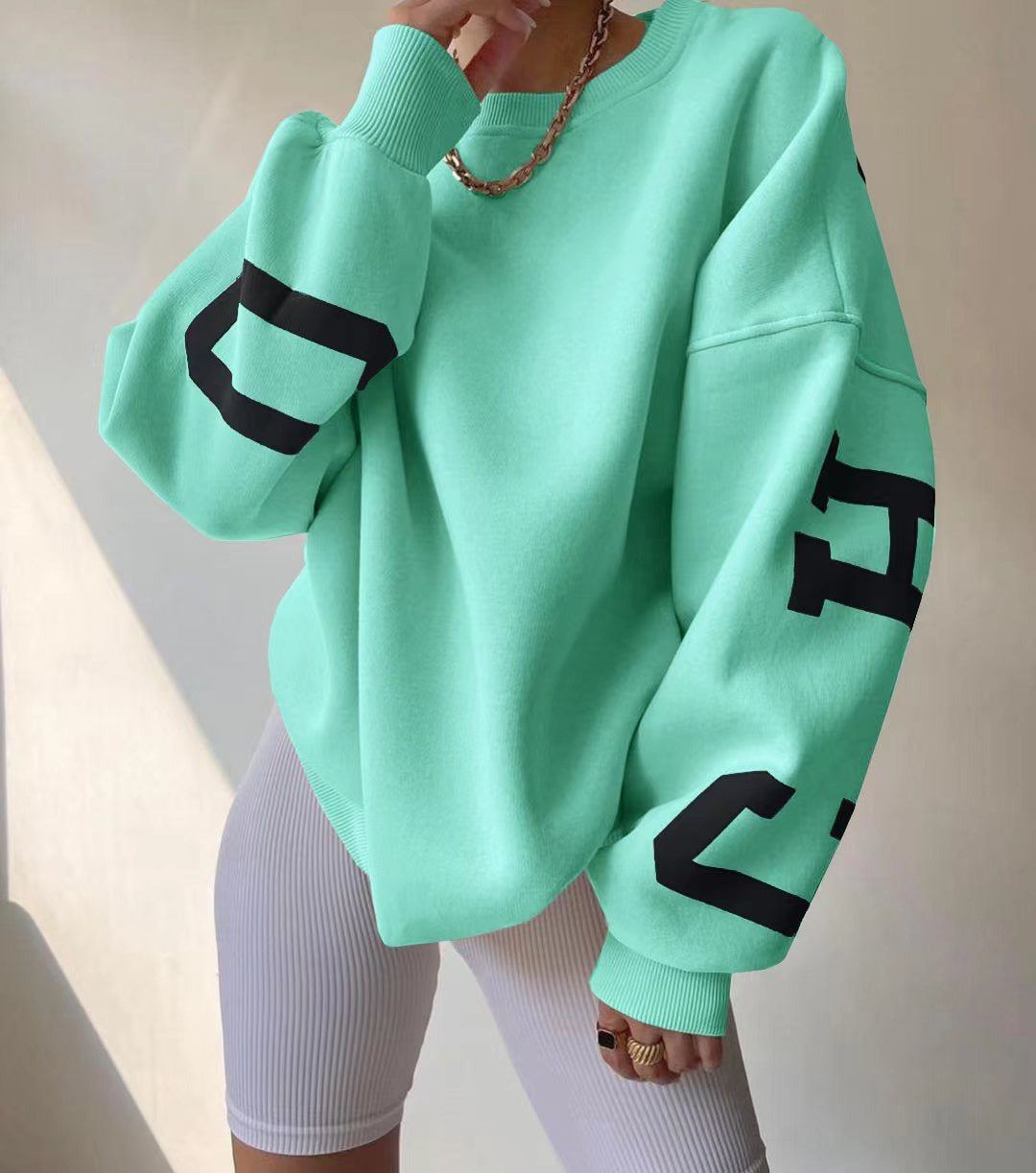 3D C H I C A G O Printed Fashion Fleece Long Sleeve Loose Hoodie