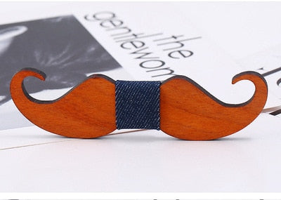 Chicago Style Wood Elegant Gentleman Bow Ties