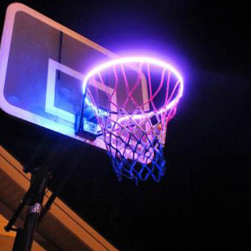 1 PCS LED Basketball Hoop Light Basketball Rim Changing Induction Lamp Solar Light Playing At Night LED Strip Lamp