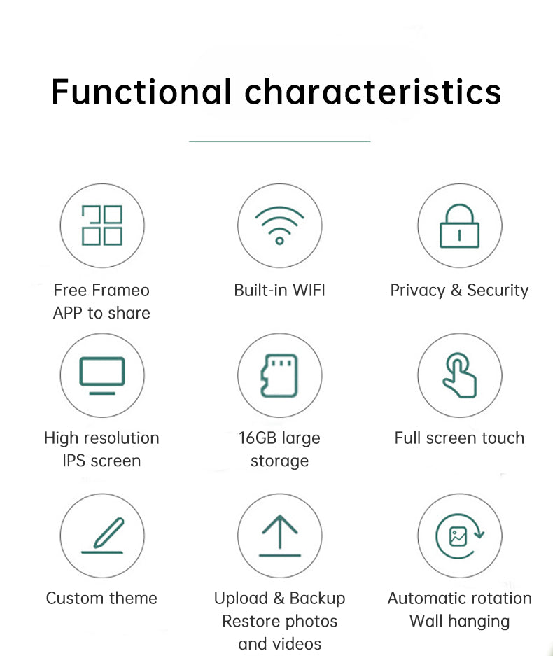 Cloud Photo Frame WiFi digital photo frame 16G memory smart photo album