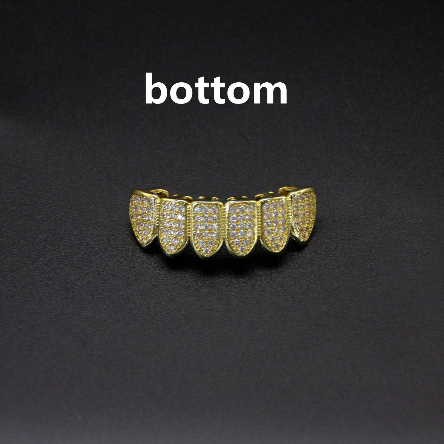 Teeth fronts copper zircon micro inlaid with real gold