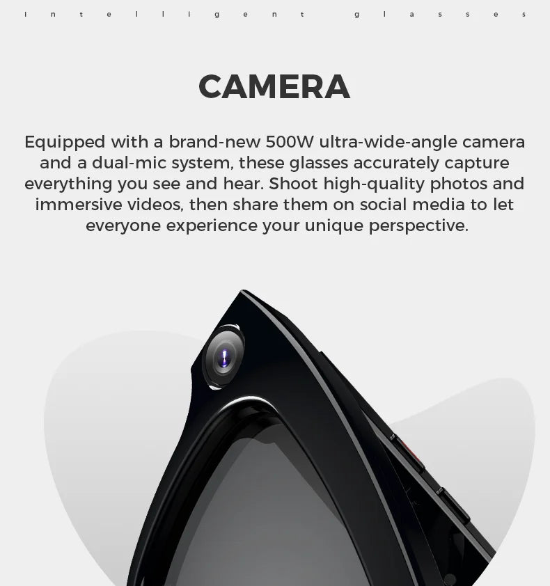 Bluetooth AI Camera glasses Bluetooth call voice assistant real-time translation 5-megapixel Camera stabilization