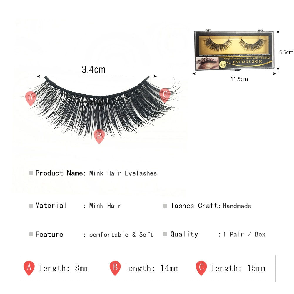 Natural Lightweight 100% Mink Eyelashes