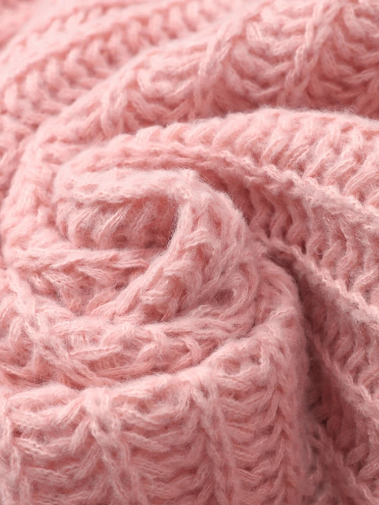 Turtleneck Knitted Pullover Sweater Fashion Solid Oversized Thicken Jumper