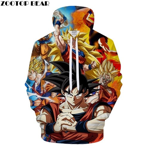 3D Printed Cartoon Hoodies Z pocket hooded sweatshirt with sleeves
