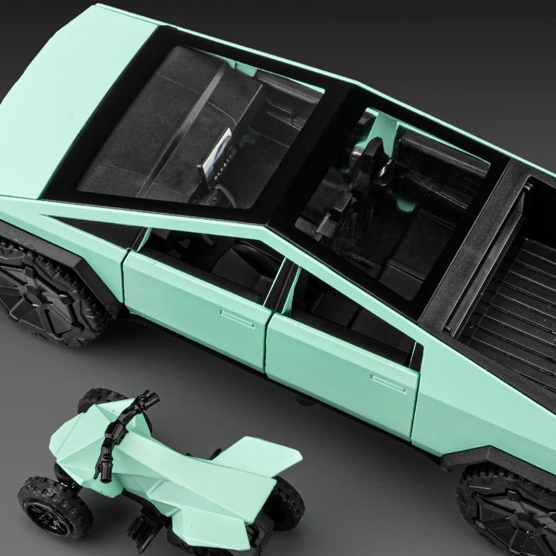 Cyber toy truck Pickup Alloy Car Truck Model Diecasts Metal Off-road Vehicles Model Simulation Sound Lights