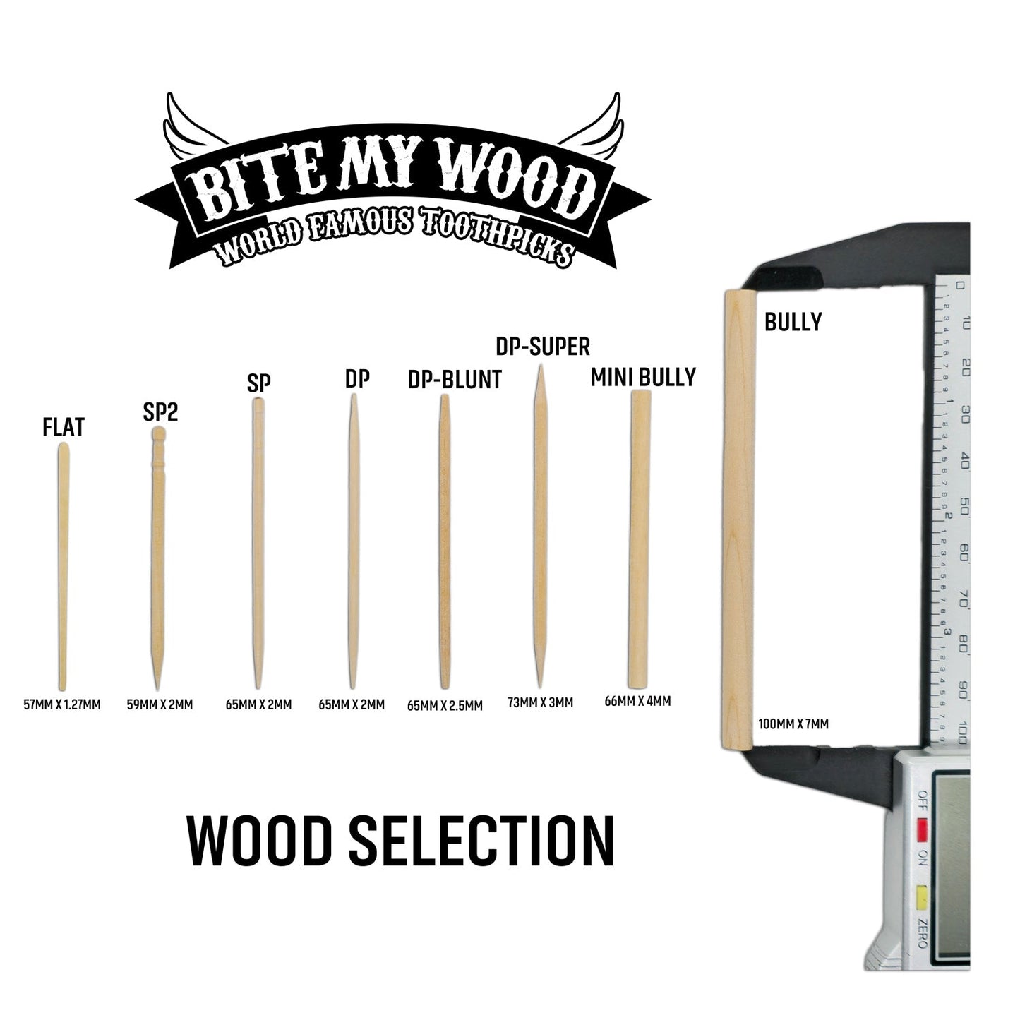 BiteMyWood Flavored Birchwood Toothpicks in 650 qty Plastic Jars