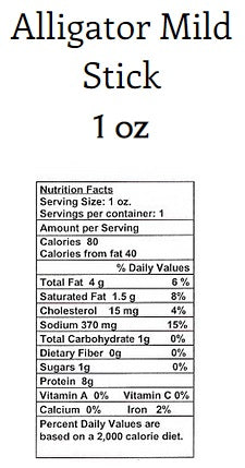 Alligator Jerky Stick (Mild)