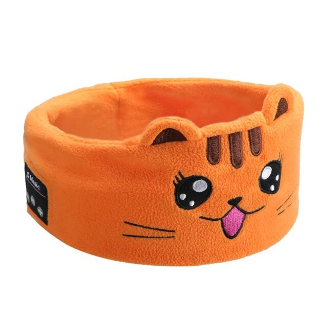 Soft Elastic Comfortable Wireless Music Earphones Kids Animal Sleeping Headphones Eye Mask Bluetooth V5.0 Headphones Headband