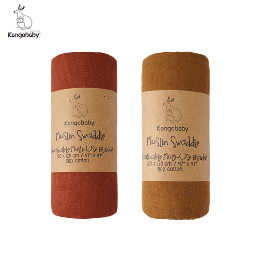 100% Cotton Plain Color 2pcs Set Swaddle Blanket