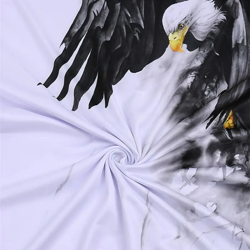 3D printed short sleeved T-shirt, summer casual quick drying loose oversized T-shirt