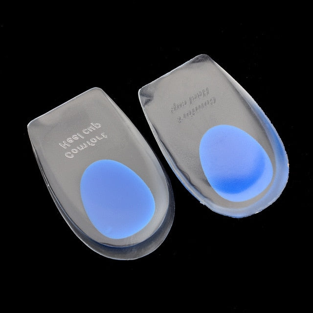 1 pair Gel Shoes Insoles Cushion Heel Cup Massage Pads Inserts Heel Care Silicone Shoe Inserts