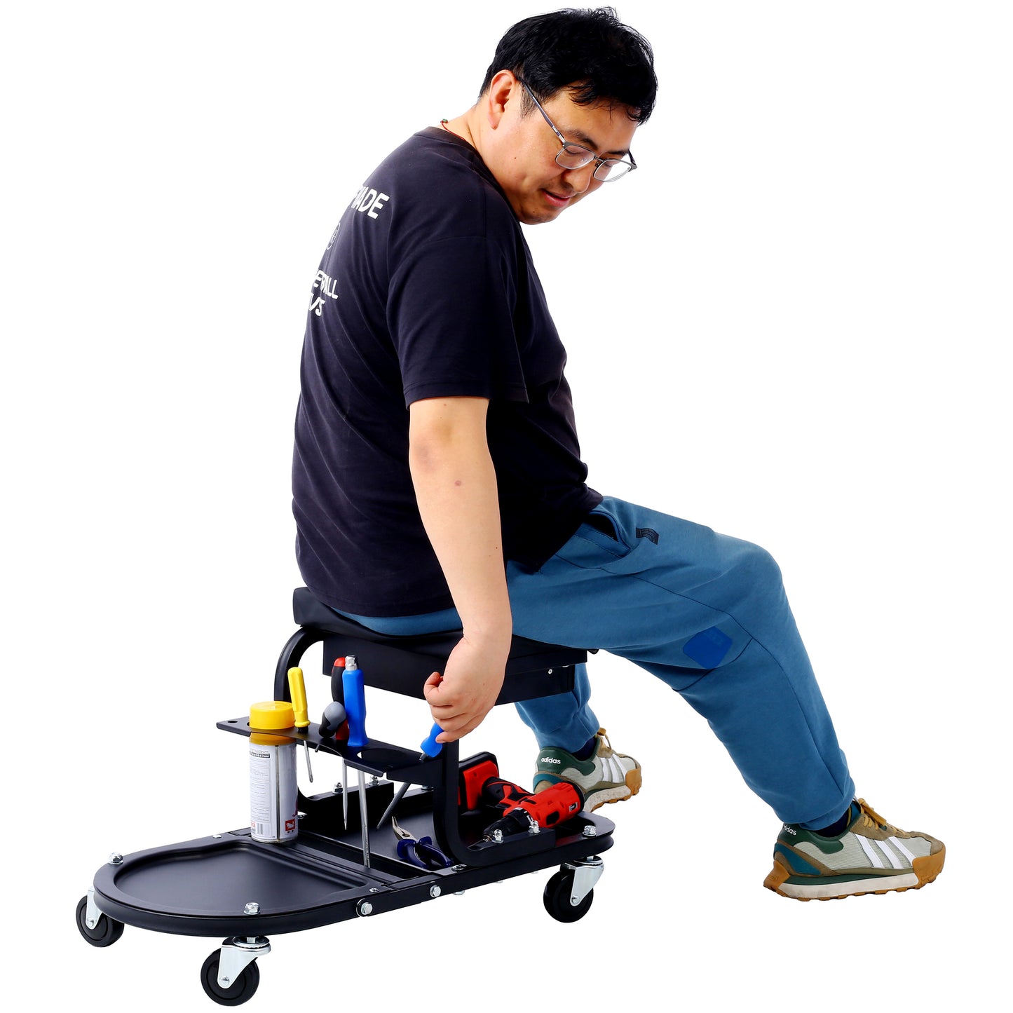 Rolling Multifunctional Cart, 15'1/2 "x 8'3/4" x 18'1/2 "- Black