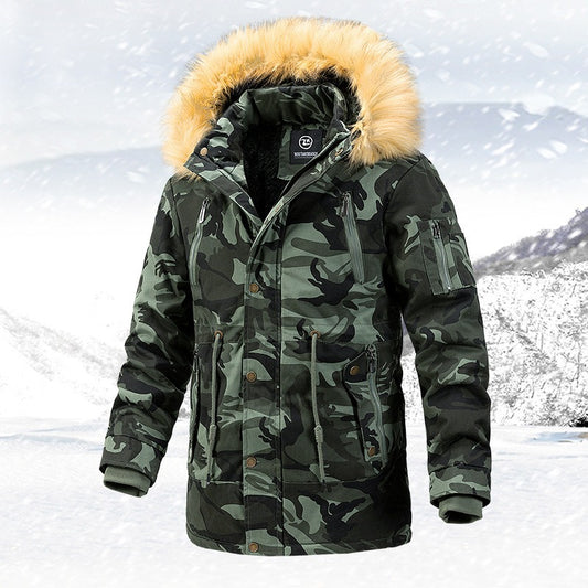 Cotton jacket with added fleece and thick cotton coat camouflage workwear, military cold resist