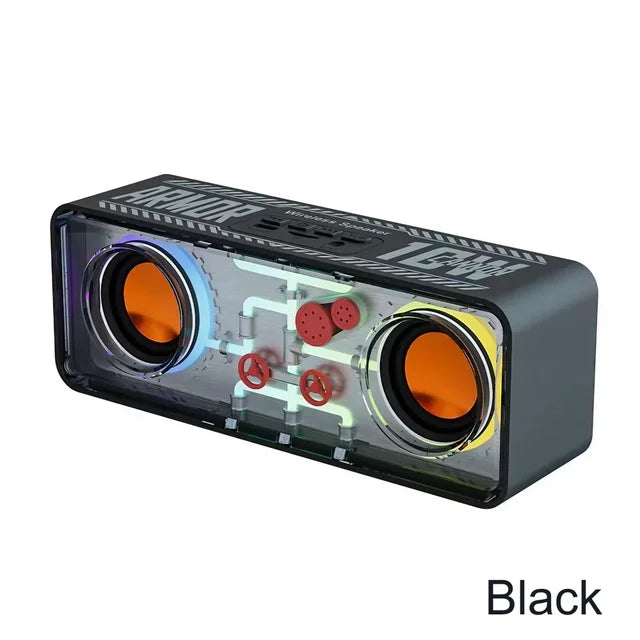 Bass Vibro-sound Dual Speakers Transparent Mechanical Wireless Bluetooth Speakers