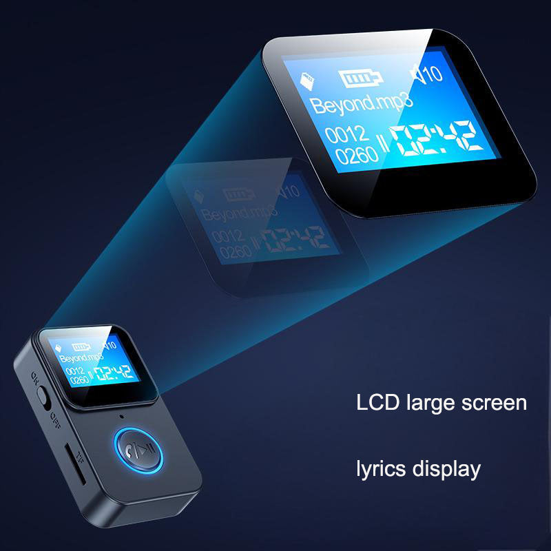 Equipped with a Screen, Bluetooth 5.0 Audio Receiver Adapter, Bluetooth MP3 Player, remote control for taking photos