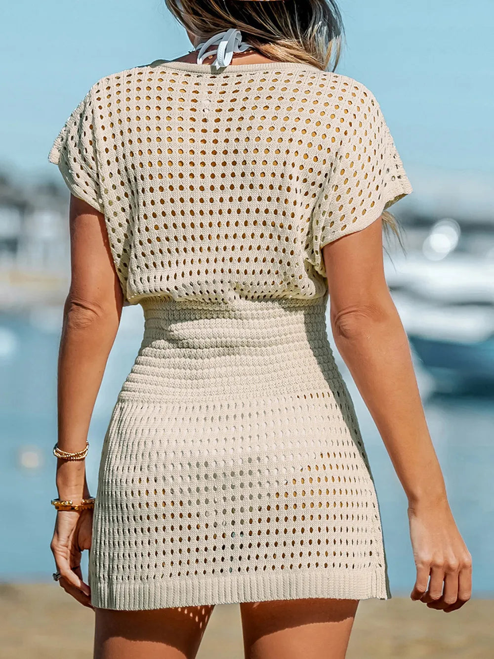 Bikini swimsuit V-neck cover up sun protection dress