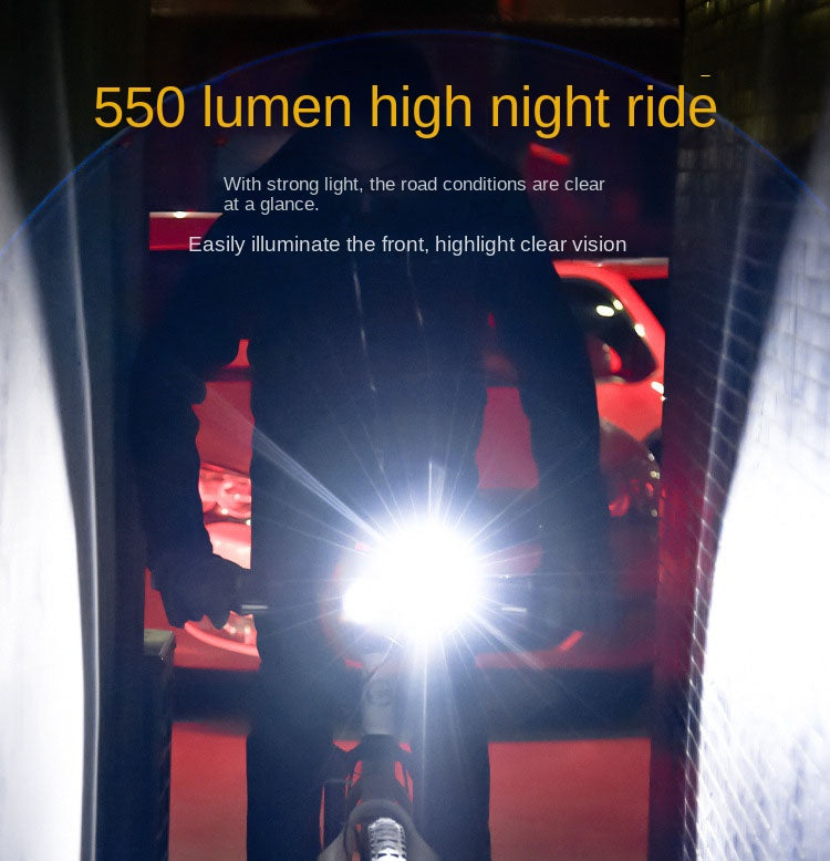 Bicycle Headlights, mountain road bike headlights, outdoor night riding ABS waterproof high brightness Type-C charging riding