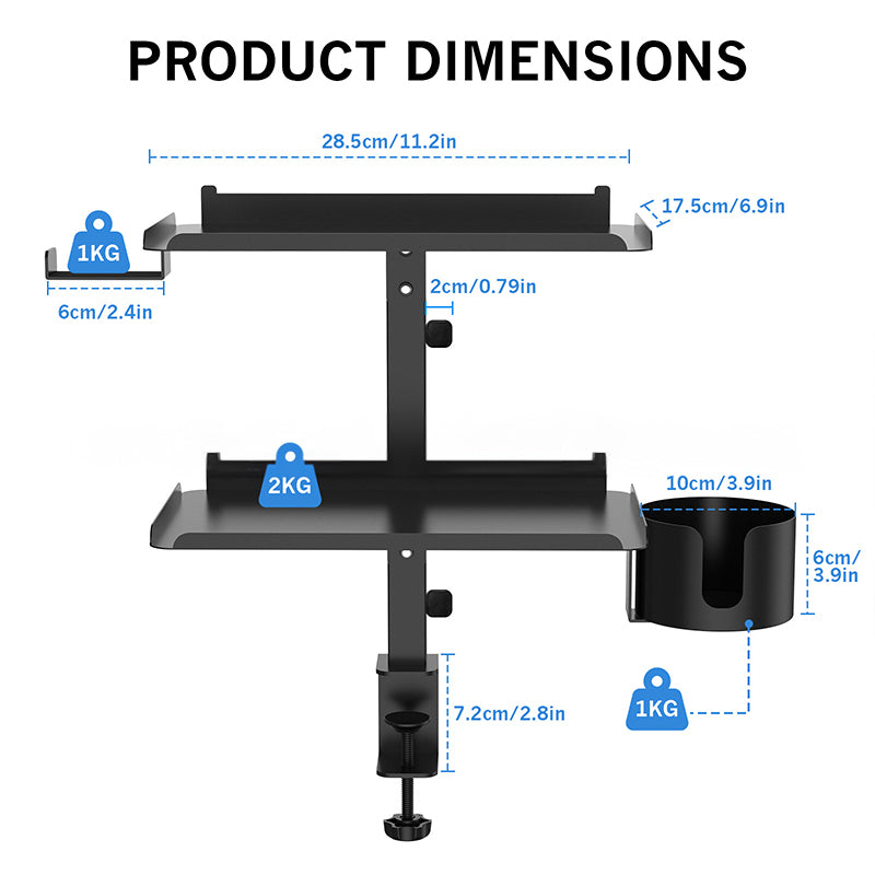 3 - Tier Multifunctional Desk Side Storage Rack