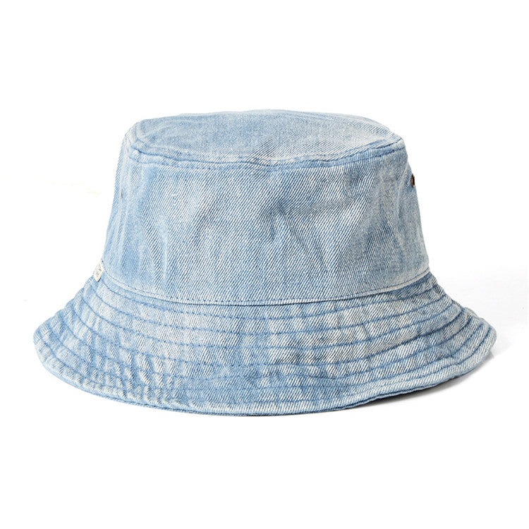 Washed denim fisherman bucket hat for men and women