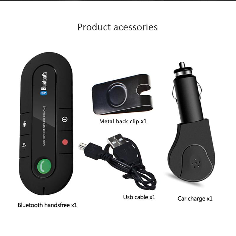 Wireless Bluetooth Handsfree Car Kit Speakerphone MP3 Music Player Sun Visor Connect
