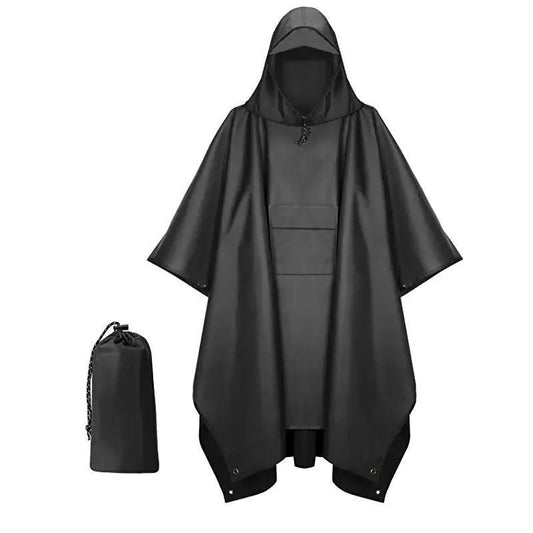3 In 1 Outdoor Raincoat Hooded Sleeve Waterproof Rain Poncho