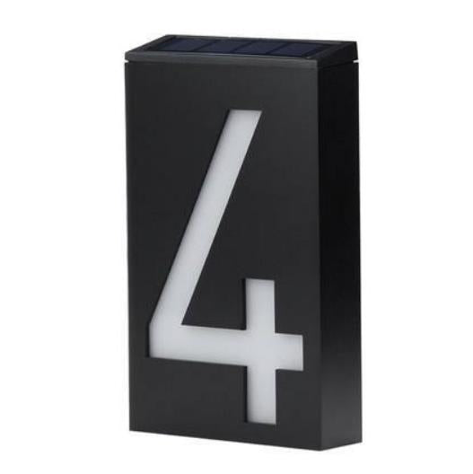 Solar Powered Lighted House Numbers for Address Sign formation