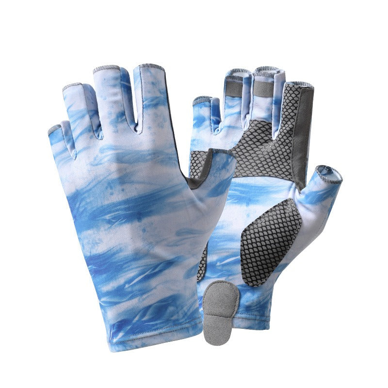 Fishing Half finger Road Asian Gloves Ice Silk Sunscreen, Sweat Absorbent, Breathable, Anti slip, Anti stab Outdoo