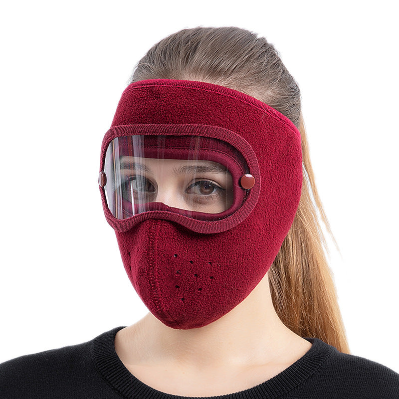 Face Mask Polar Fleece Riding Windproof HD Goggles Anti-Fog Mask