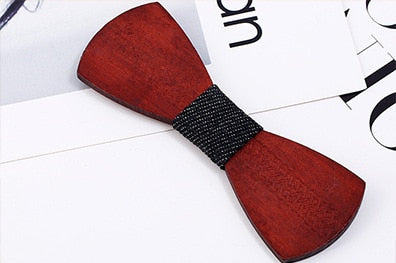 Chicago Style Wood Elegant Gentleman Bow Ties