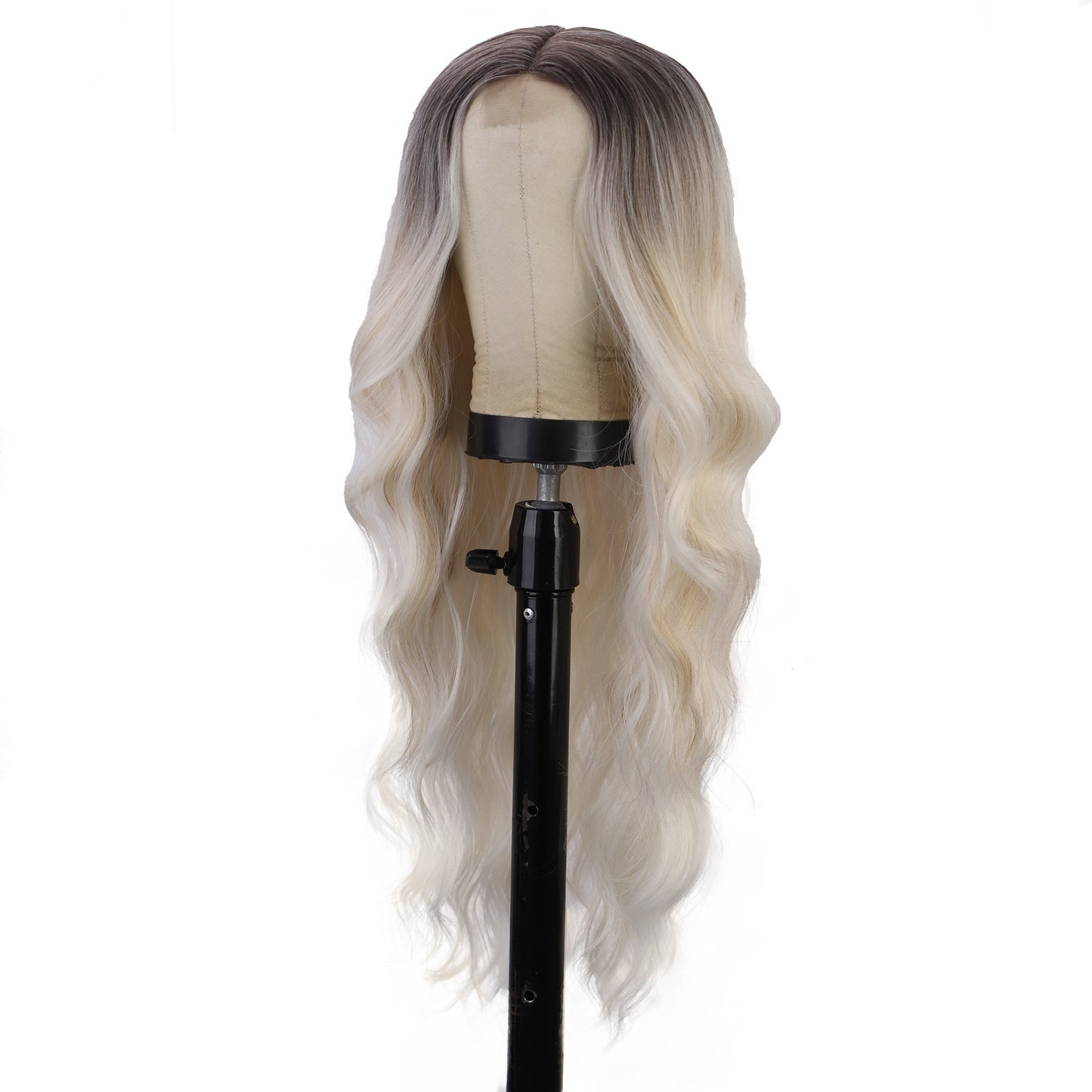 Chemical Fiber Wig Hair, Women's Long Curly Hair, Gradually Changing Color, Front Lace Wig Headband