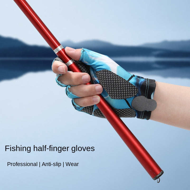 Fishing Half finger Road Asian Gloves Ice Silk Sunscreen, Sweat Absorbent, Breathable, Anti slip, Anti stab Outdoo
