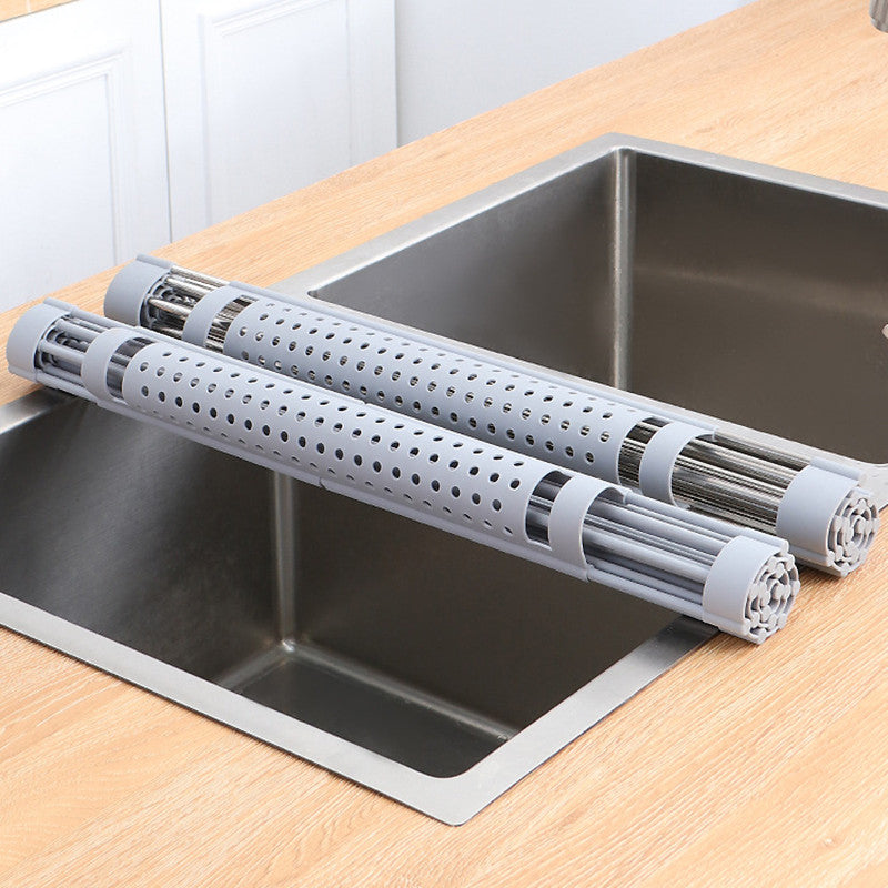 Stainless Steel Collapsible Drain Rack Household Sink Drip Rack Dish Washing Basin Fruit And Vegetable Dishes Chopsticks Water Filtering Rack