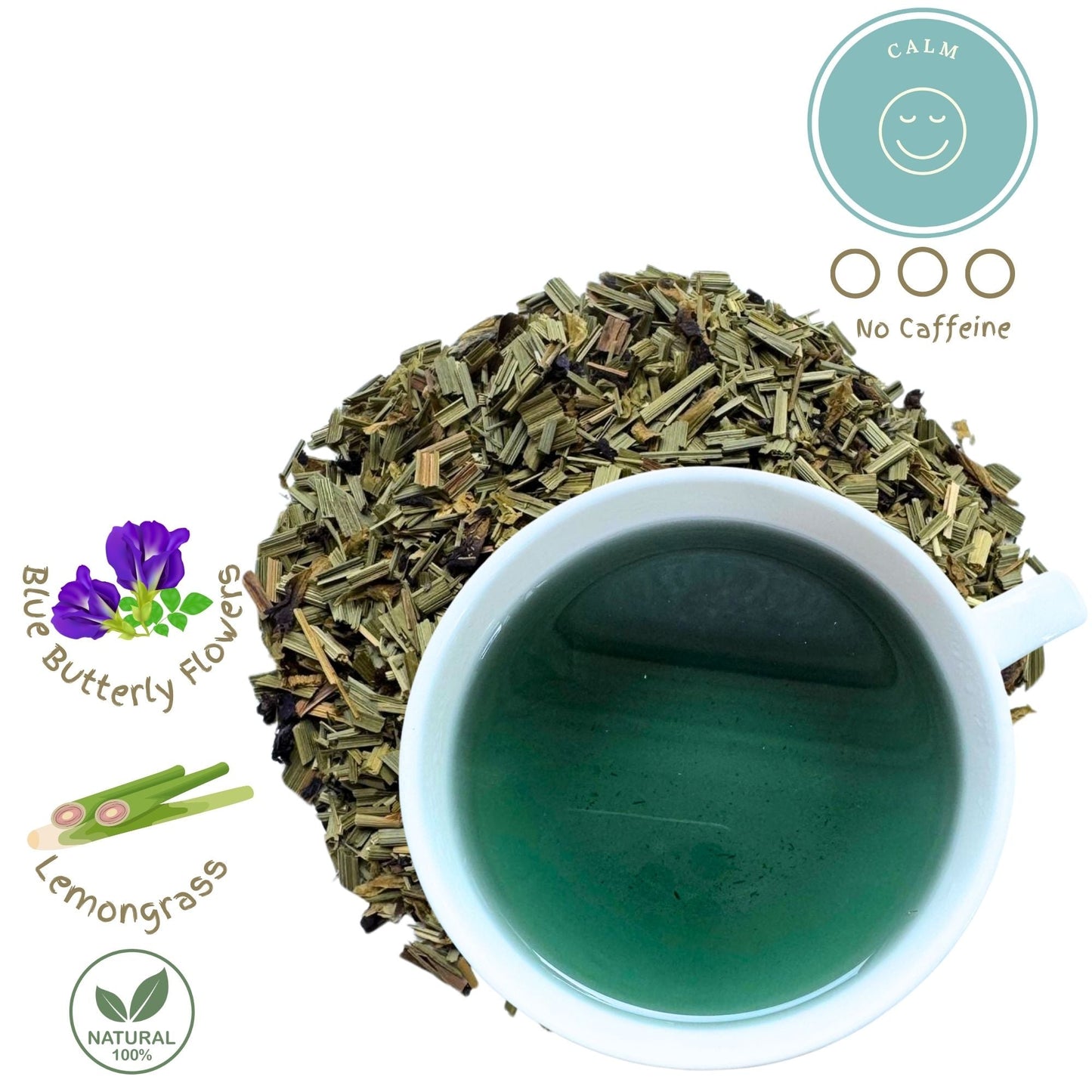 Blue Bloom Calm - Lemongrass, Blue Butterfly Pea Tea