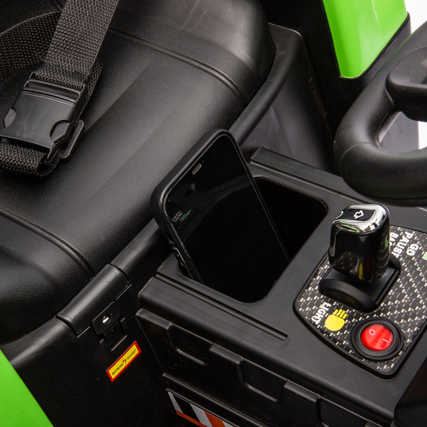 Electric Tractor powered by 24V battery, 200w * 2 motor 1.86-4.97MPH/remote control three speed adjustable