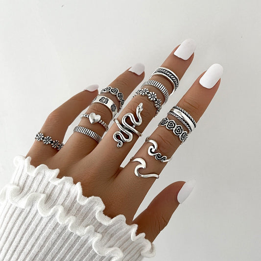 Geometric Joint Rings 13 Pcs Set