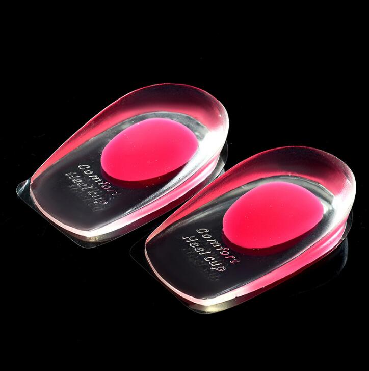 1 pair Gel Shoes Insoles Cushion Heel Cup Massage Pads Inserts Heel Care Silicone Shoe Inserts