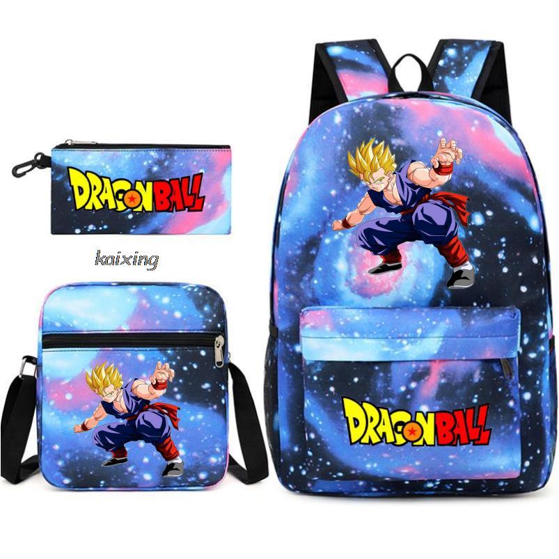 Dragon Ball Backpack Shoulder Bag Travel Bag 3-Piece Set