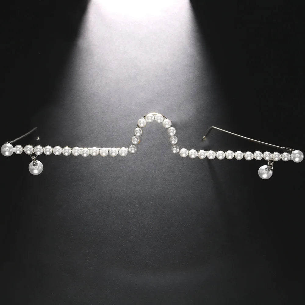 Pearl Eyeglass Frame Personalized Pendant Accessories for Women Face Chain