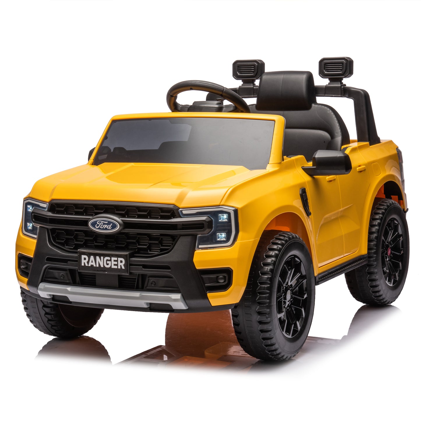 12V Kids Ride On Car W/Parents Remote Control,Licensed Ford Ranger,2WD,Rear wheel suspension,Low Start,Headlight,Horn,MP3,Bluetoooth