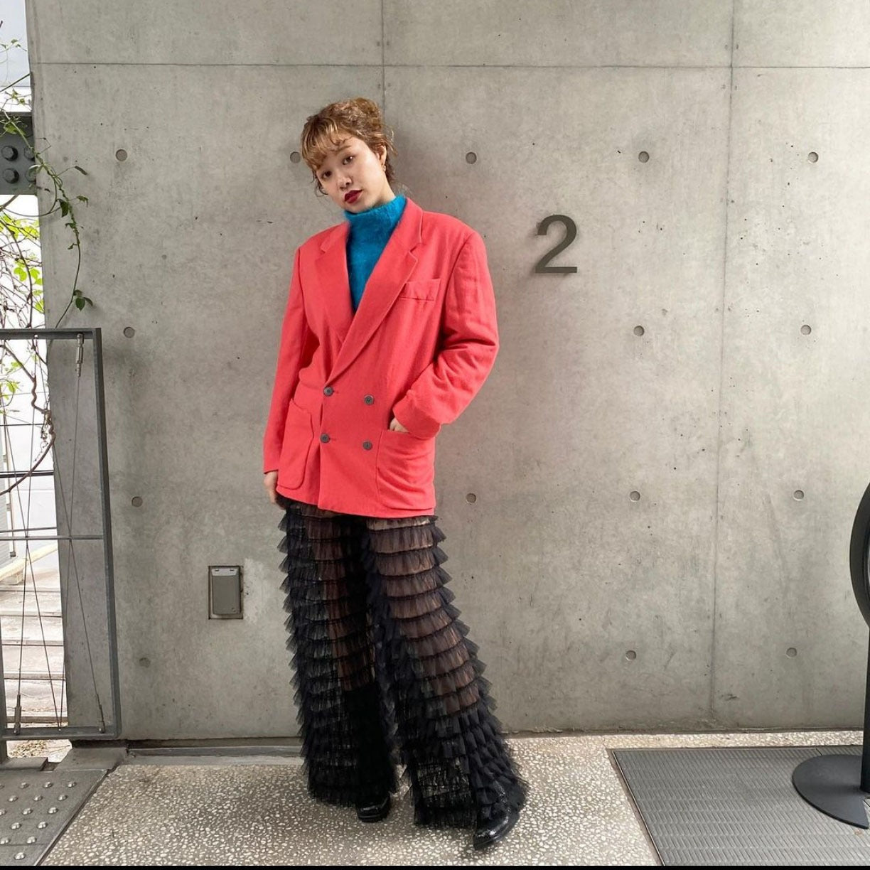 Layered Mesh Flare Pants