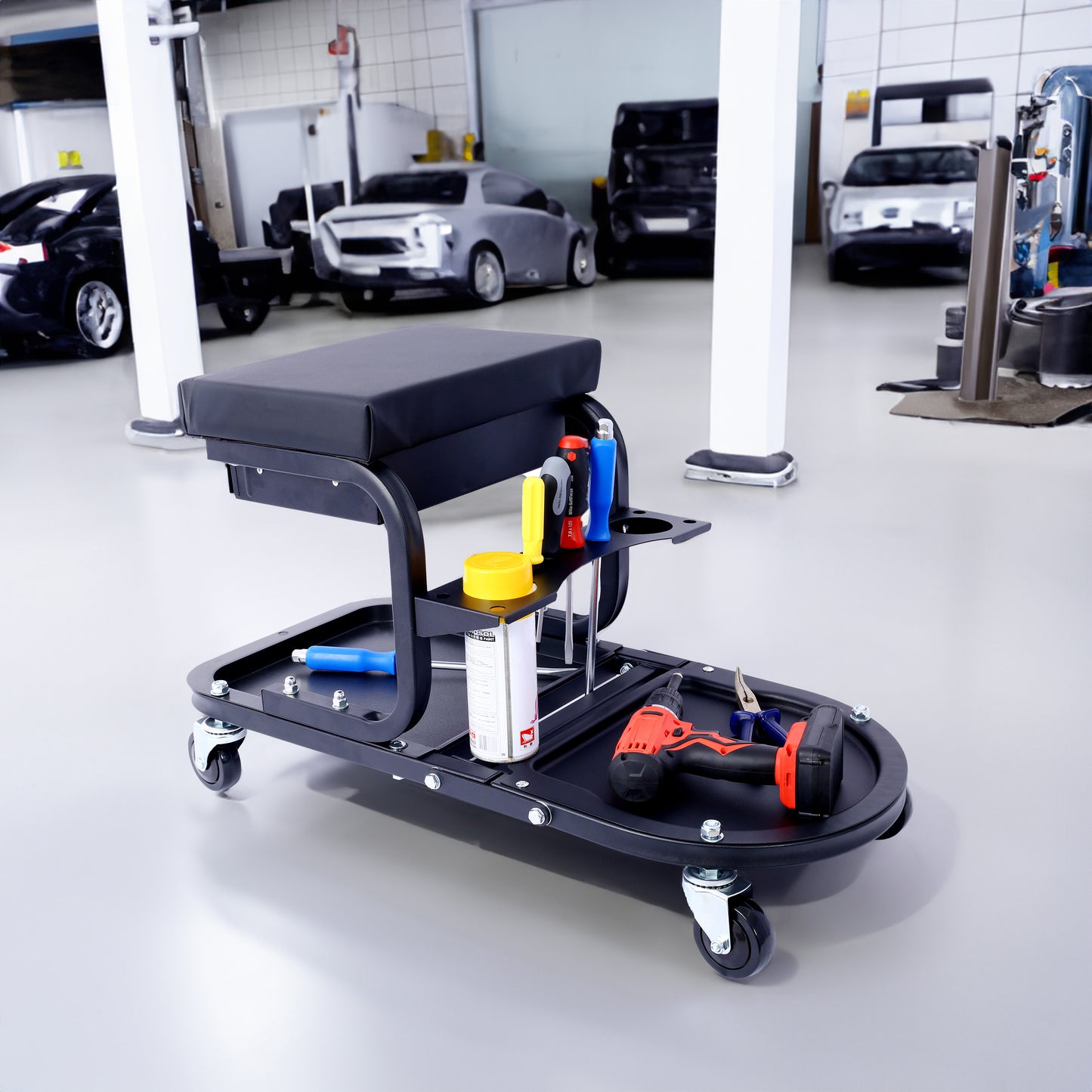 Rolling Multifunctional Cart, 15'1/2 "x 8'3/4" x 18'1/2 "- Black