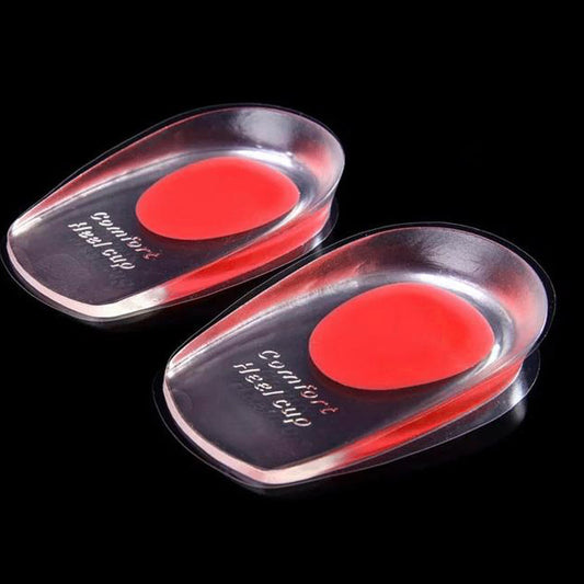 1 pair Gel Shoes Insoles Cushion Heel Cup Massage Pads Inserts Heel Care Silicone Shoe Inserts