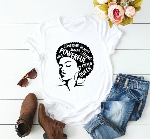 Afro Lady Feminist Tee Girl Power