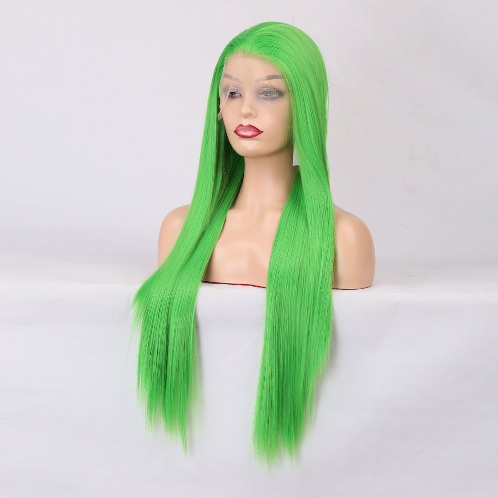 Long Hair Chemical Fiber Front Lace Natural Simulation Wig Headgear Medium Long Hair Headgear