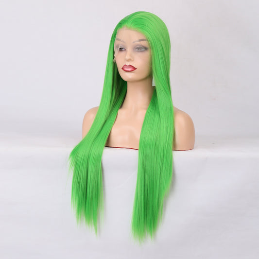 Long Hair Chemical Fiber Front Lace Natural Simulation Wig Headgear Medium Long Hair Headgear
