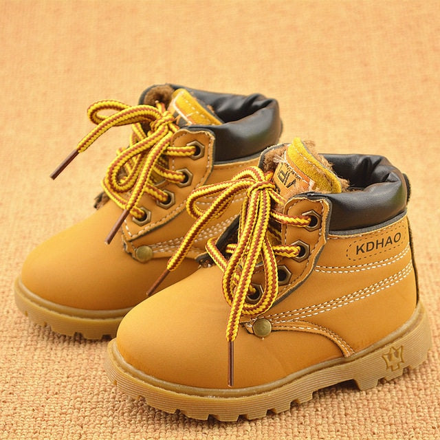 Winter Children's Boots Girls Boys Plush Martin Boots Casual Warm Ankle Shoes Kids Fashion Sneakers Baby Snow Boots