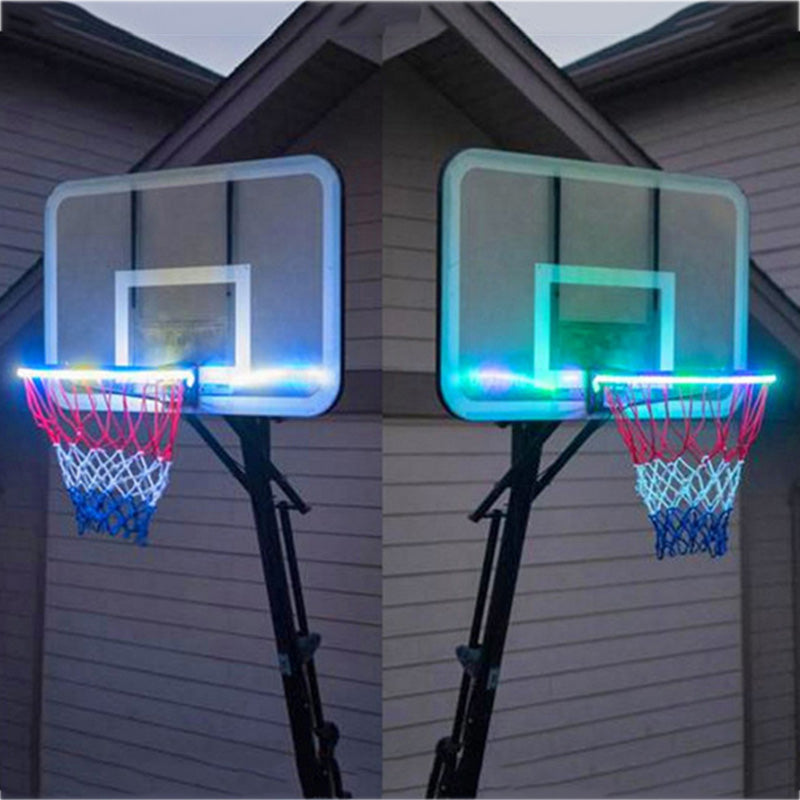1 PCS LED Basketball Hoop Light Basketball Rim Changing Induction Lamp Solar Light Playing At Night LED Strip Lamp