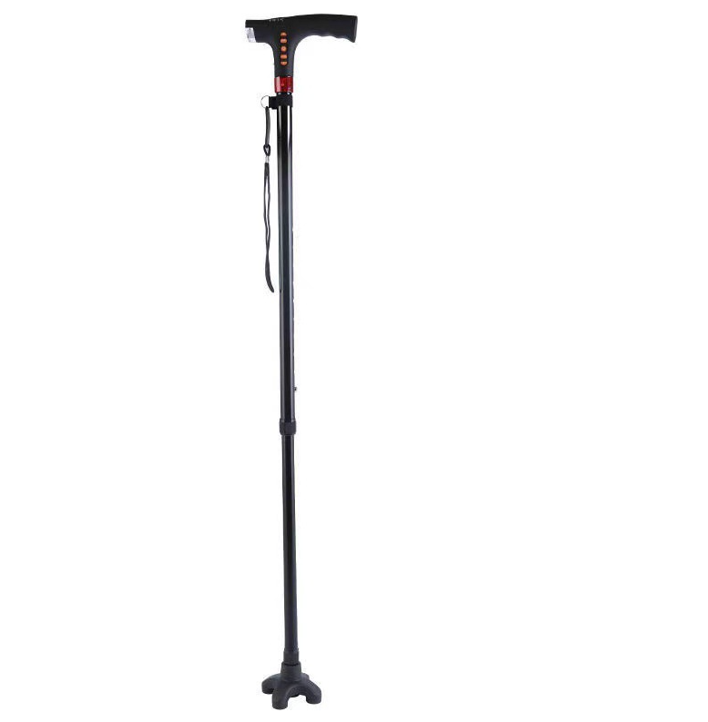 Smart Walking Stick Multi-functional LED Light, Alarm, Radio, Adjustable Smart Cane with Handle