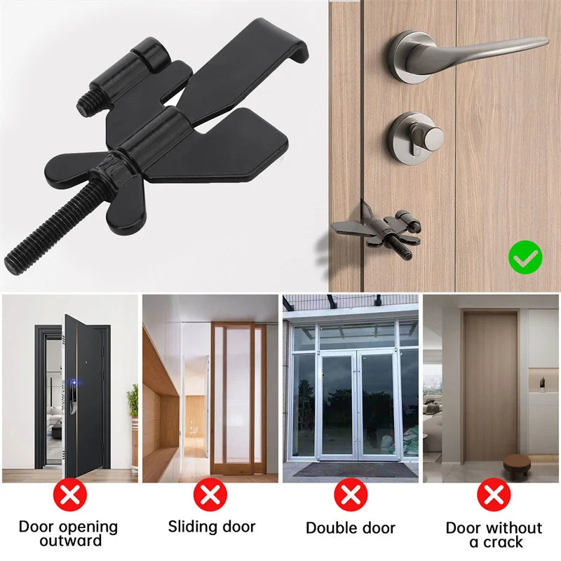 Portable Door Lock Privacy Extra Security Lock Anti Theft Travel Inside Door Locker for Traveling Home Bedroom Apartment